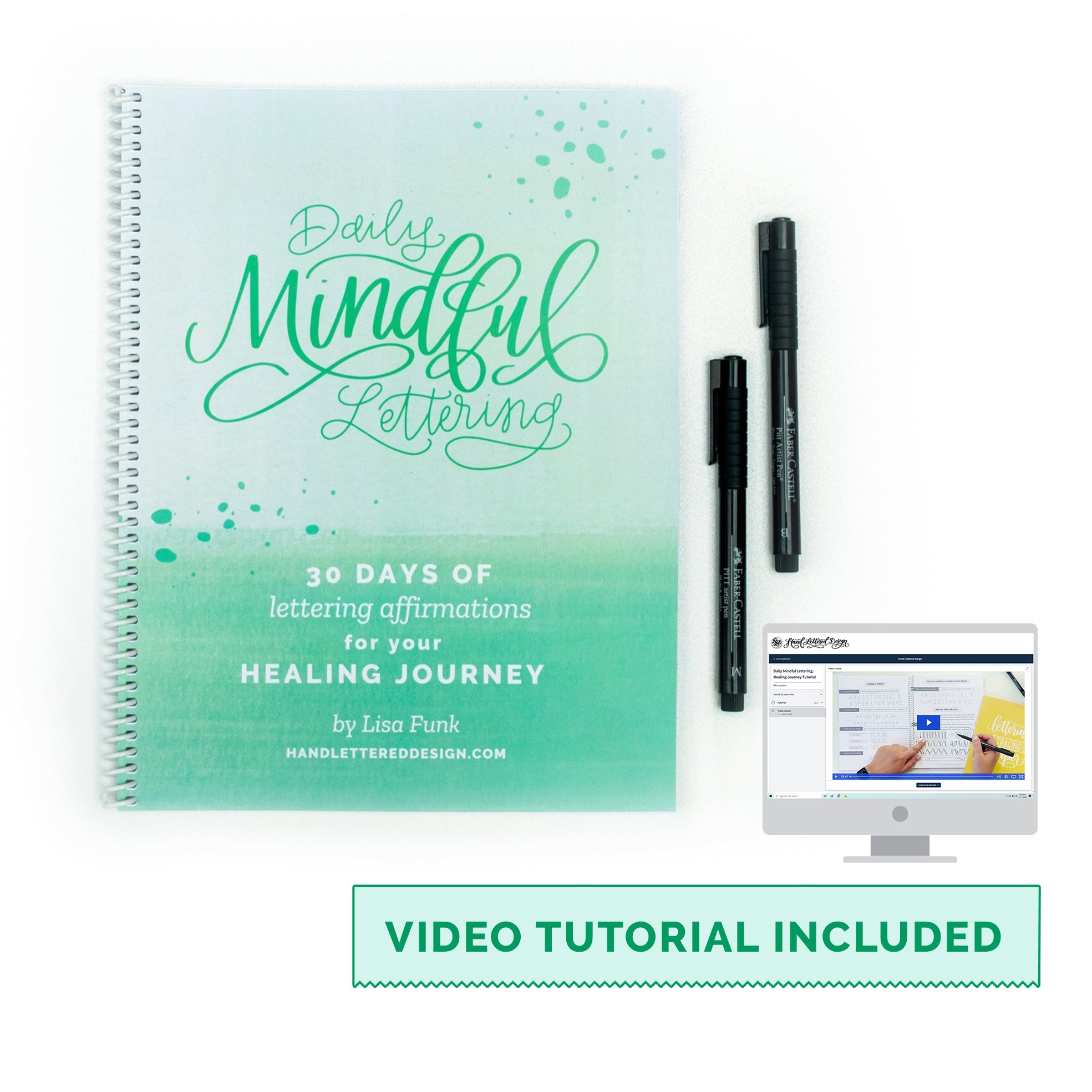 daily mindful lettering book: cursive handwriting workbook for