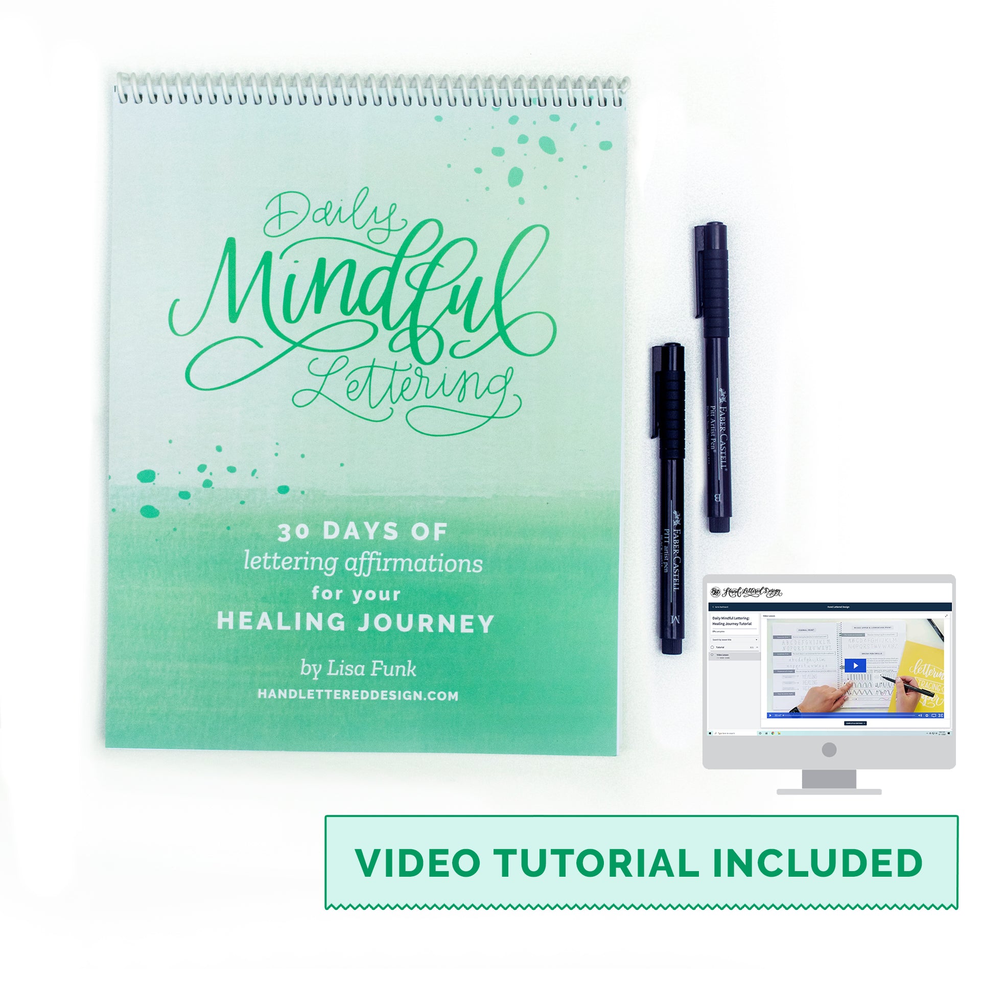 Daily mindful lettering book: Hand lettering for stress relief and  relaxation, H