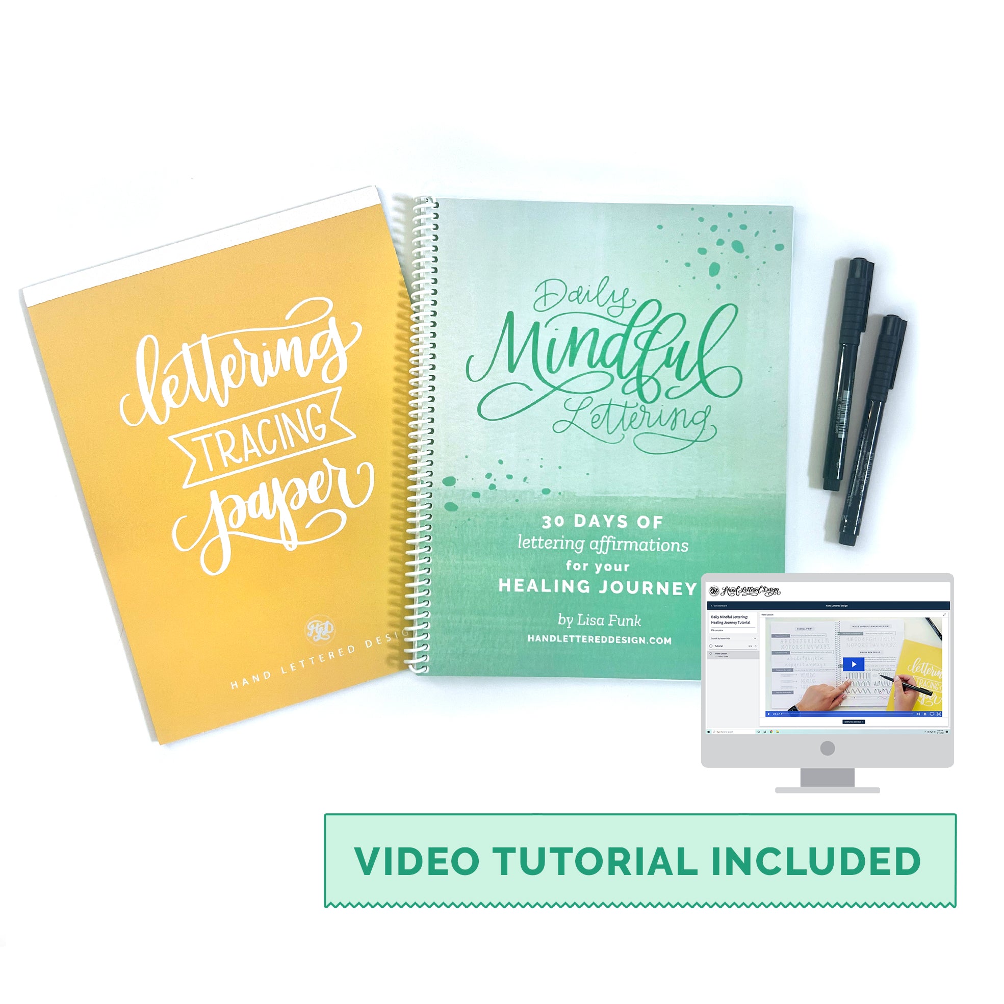 Mindful Calligraphy Journal: Mindful Lettering Book with 45 Days of  Lettering Affirmations - Lettering and Modern Calligraphy Workbook