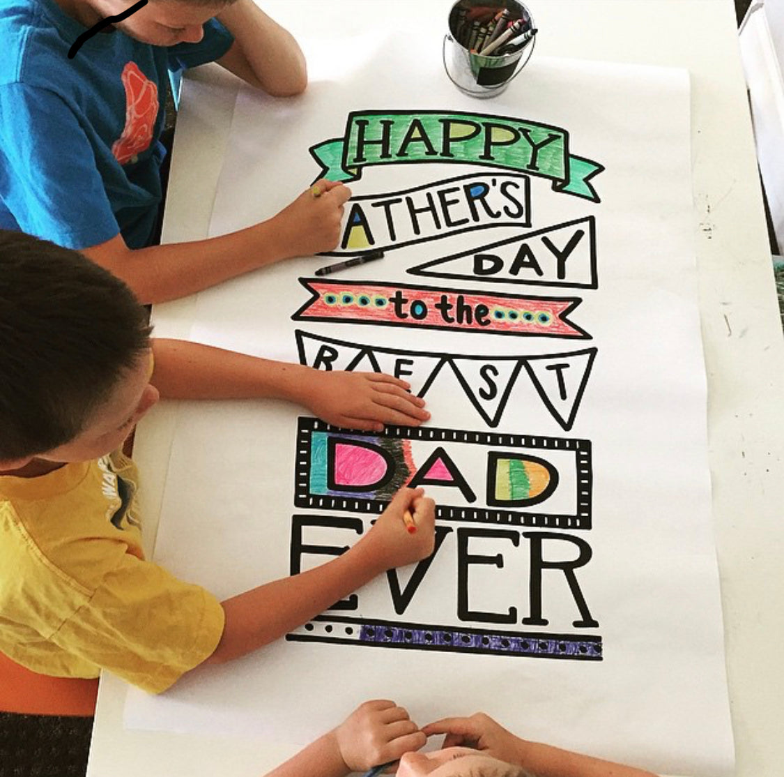 My Kids Simple Father's Day Drawing with Oil Pastel for Me 🍁 : r/drawing