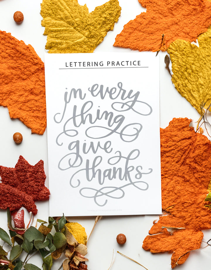 Free Thanksgiving Coloring & Lettering Sheets