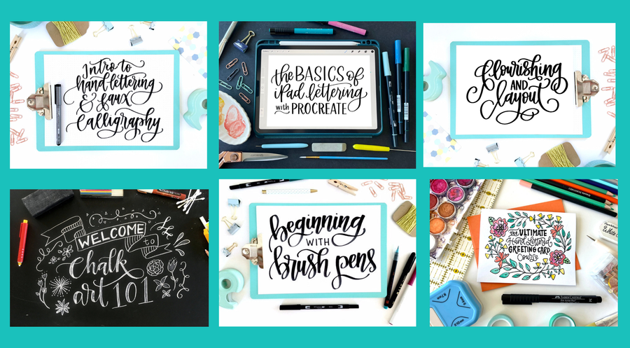 All of Lisa's lettering courses included in the library