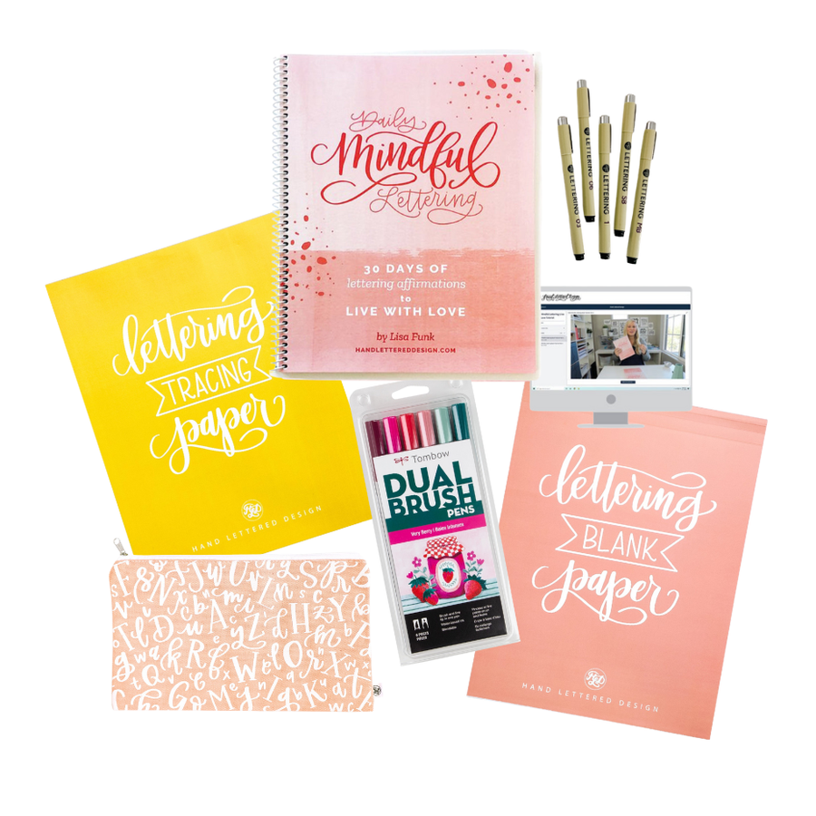 Daily Mindful Lettering Kit: Live With Love - Black Friday Bundle