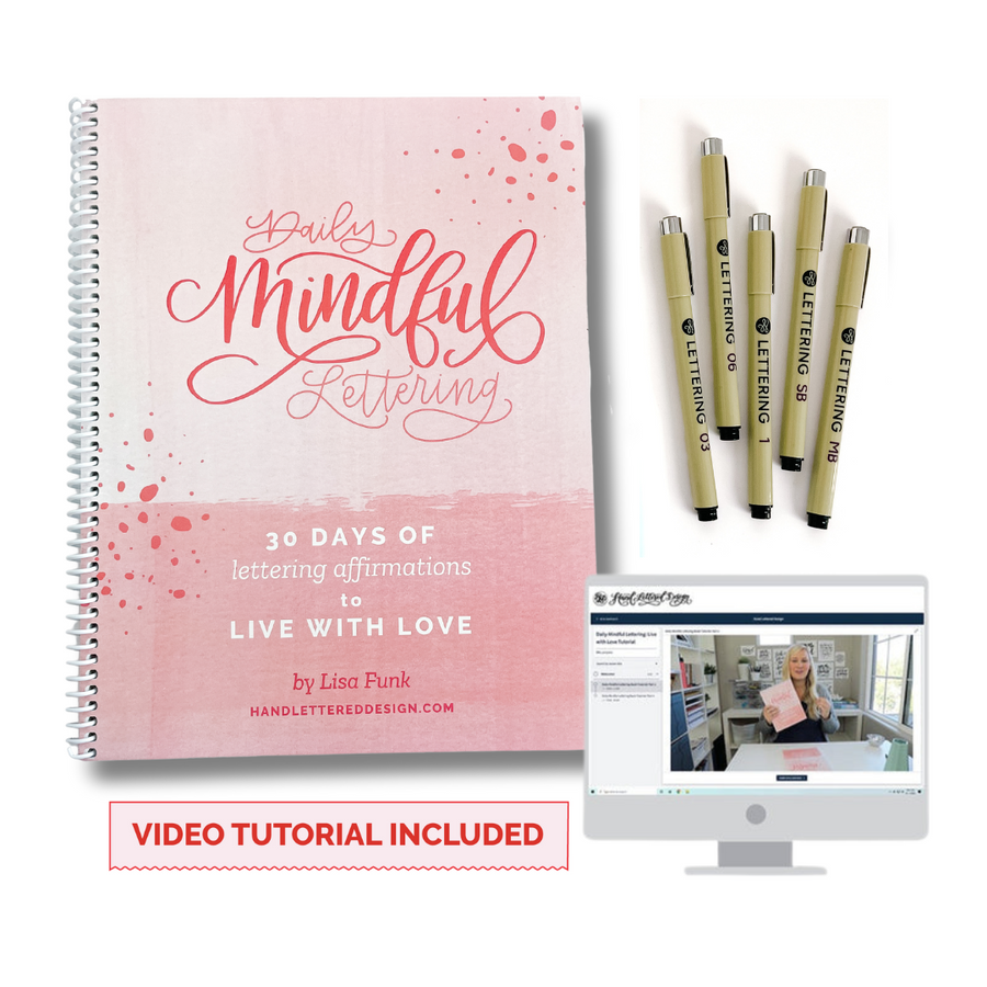 Daily Mindful Lettering Kit: Live With Love