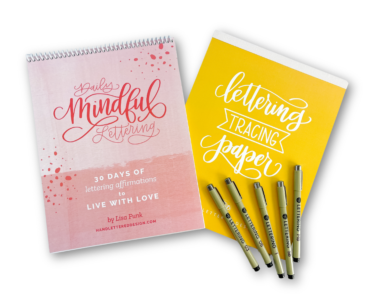Daily Focus Lettering Daily Mindful Lettering Kit: Live With Love – Hand Lettered Design