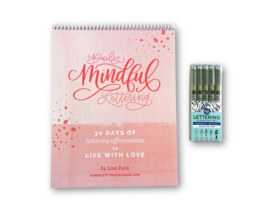 Daily Mindful Lettering Kit: Live With Love