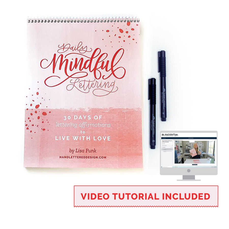 Daily Mindful Lettering Book: Mindful Lettering Book and Pens, Daily  Mindful Lettering Book, 30 Days of Lettering Affirmations, Lettering and   for Beginners and Adults
