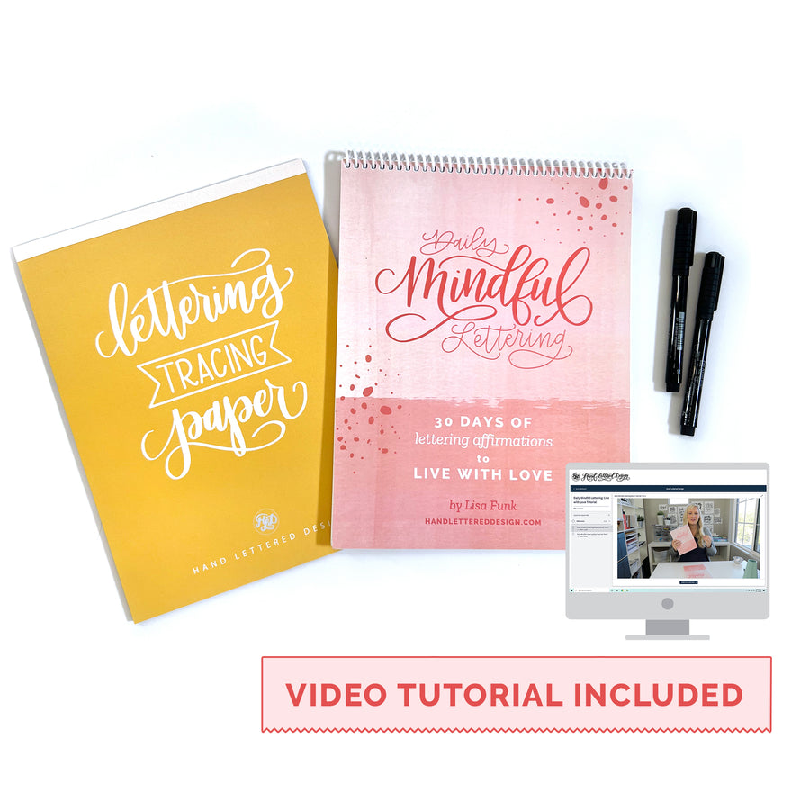 Daily Mindful Lettering Book: Live With Love – Hand Lettered Design