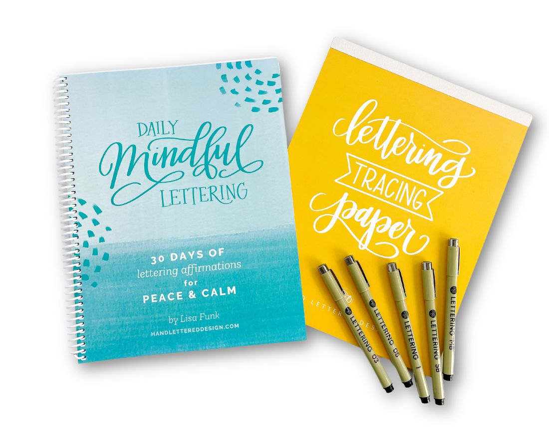 Calm Read Hand Lettering Daily Mindful Lettering Kit: Peace & Calm – Hand Lettered Design