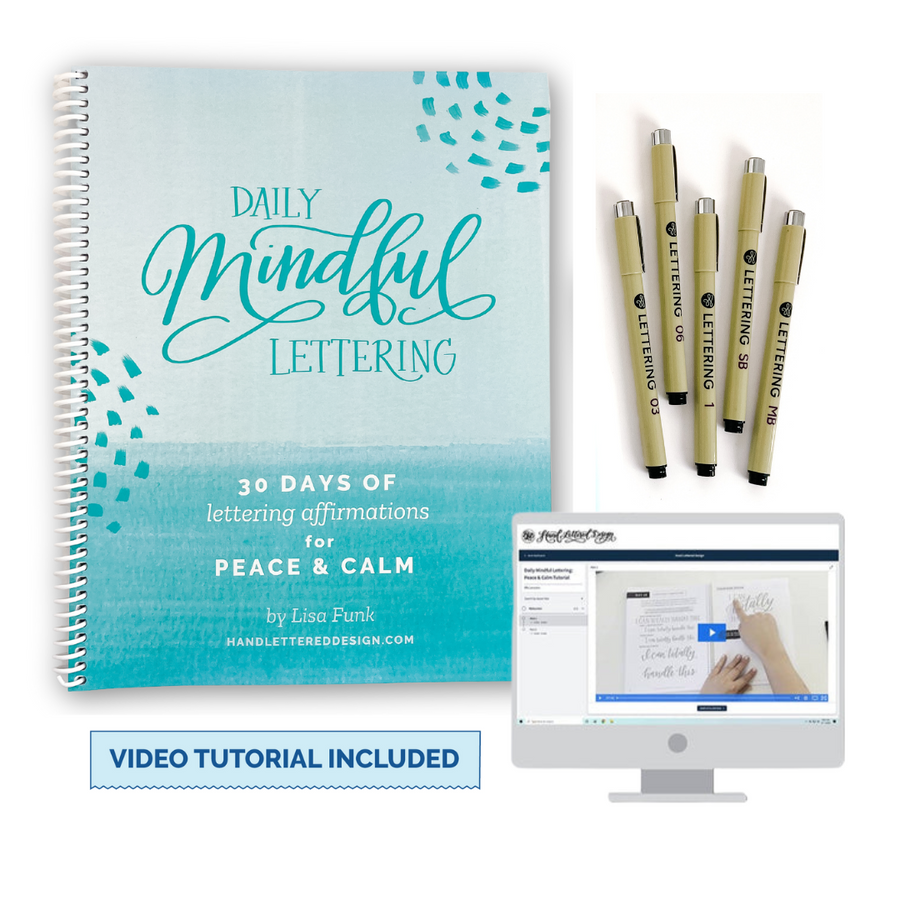 Daily Mindful Lettering Kit: Peace & Calm