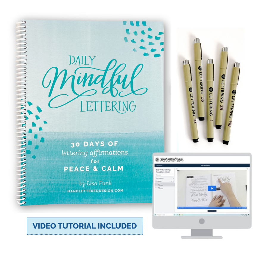 Daily Mindful Lettering Kit: Peace & Calm – Hand Lettered Design