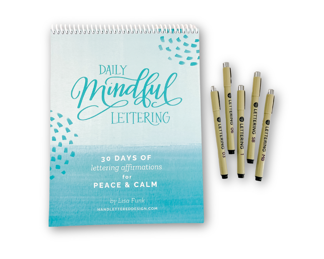 Calm Read Hand Lettering Daily Mindful Lettering Kit: Peace & Calm – Hand Lettered Design