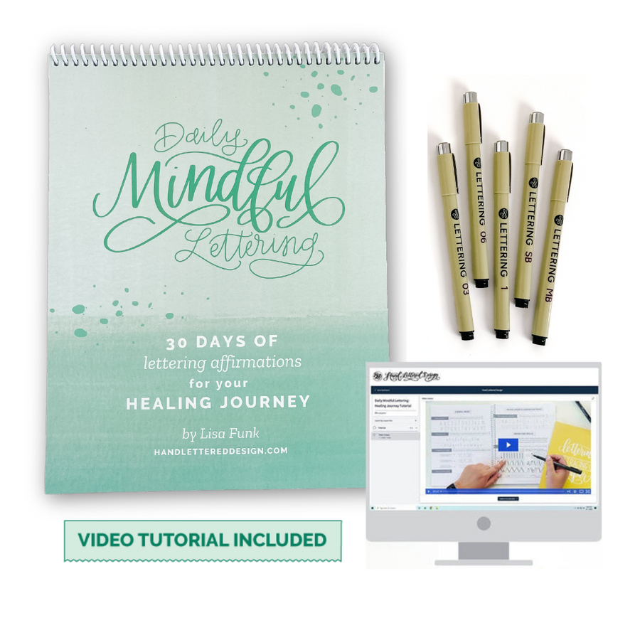 Daily Mindful Lettering Kit: Healing Journey