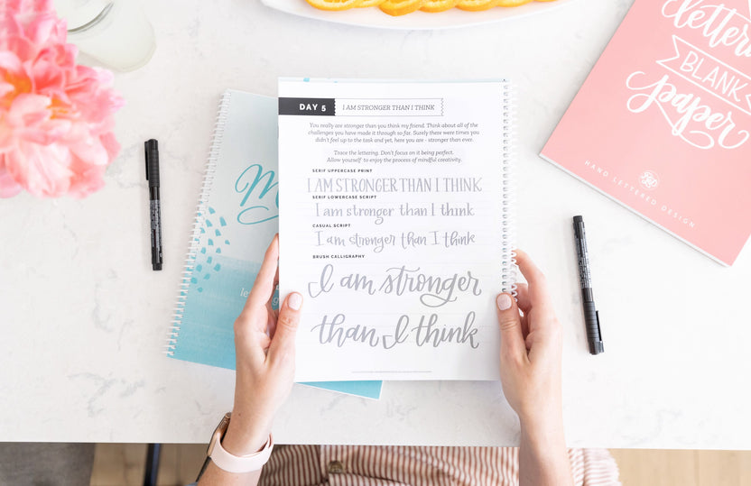 Calm Read Hand Lettering Daily Mindful Lettering Kit: Peace & Calm – Hand Lettered Design