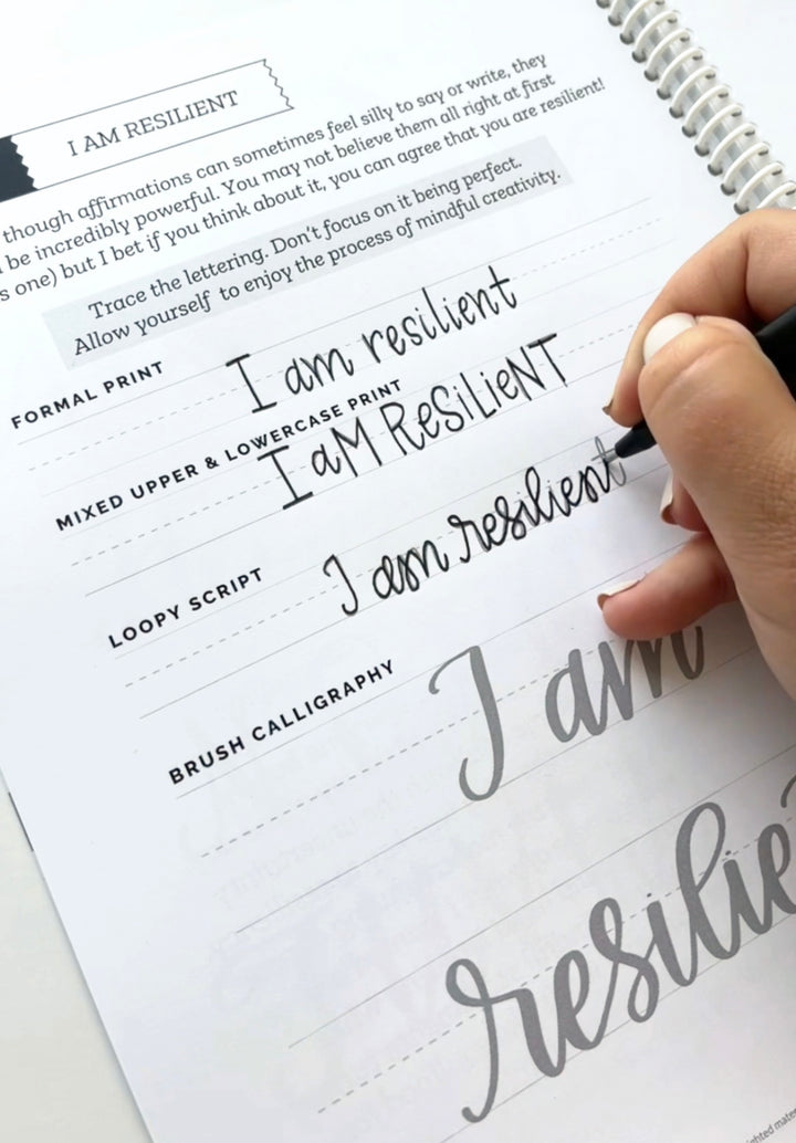 Daily Mindful Lettering Book: Healing Journey – Hand Lettered Design