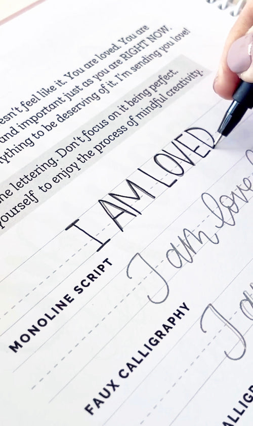 Daily Mindful Lettering Kit: Live With Love – Hand Lettered Design