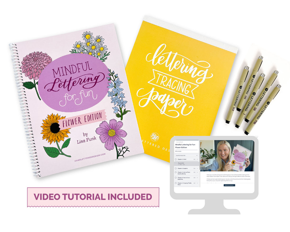 Mindful Lettering Flower Edition Kit with Video Tutorial
