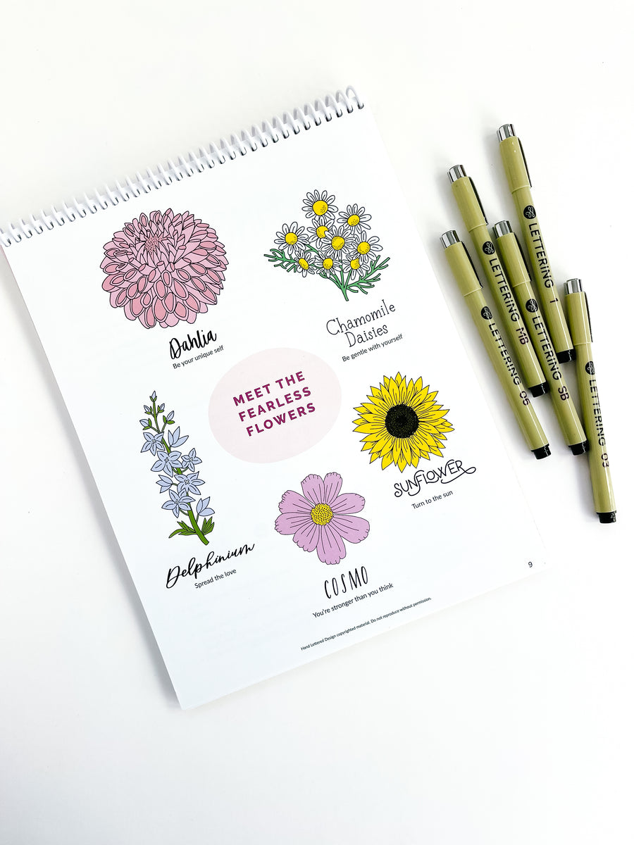 Mindful Lettering for Fun Kit: Flower Edition