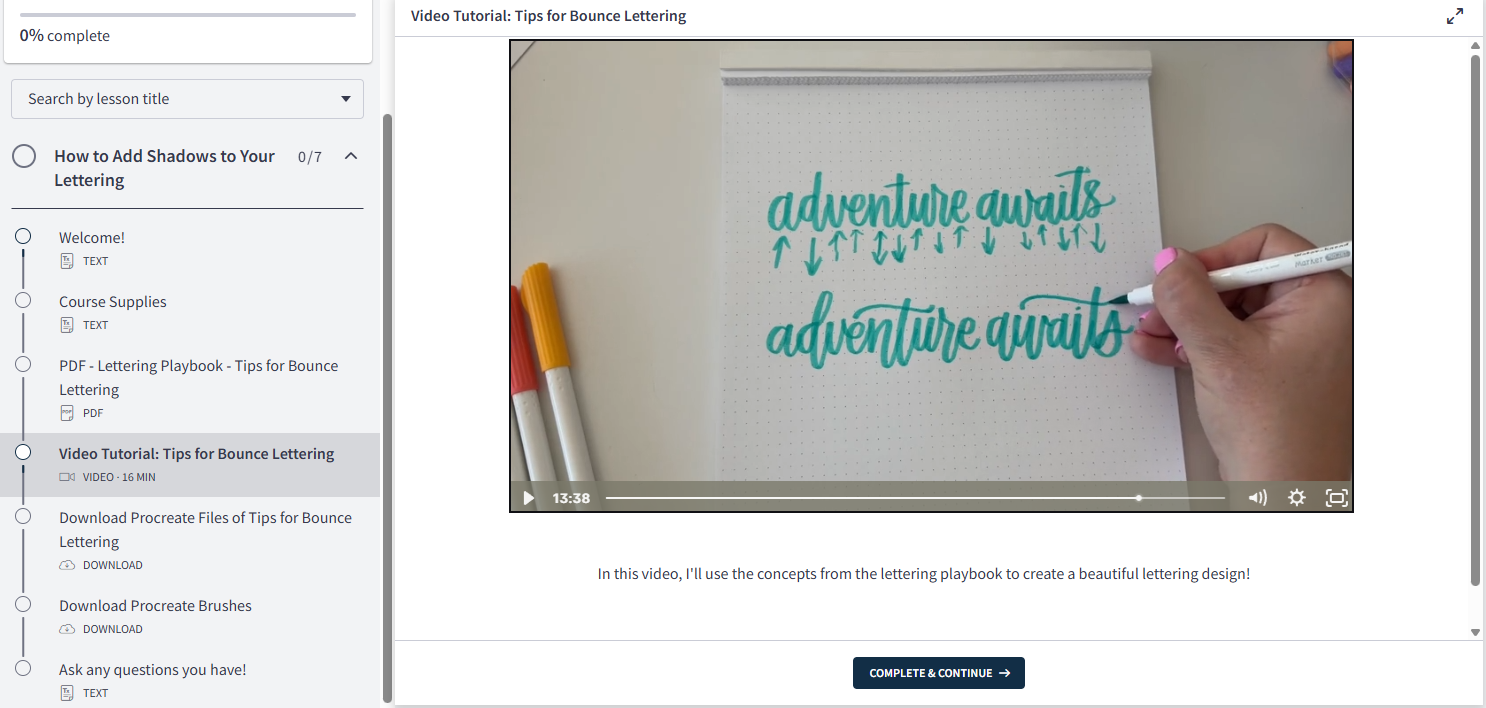 Bounce Lettering