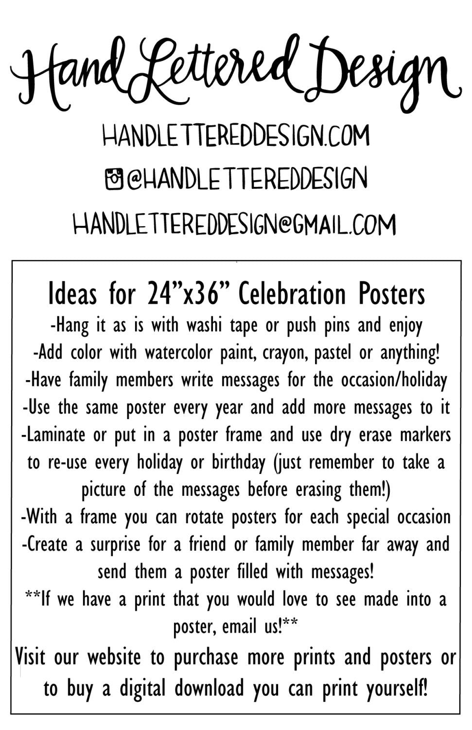 INSTANT DIGITAL DOWNLOAD-Happy Birthday Poster Printable Poster File Birthday Decor -Add Messages for Birthday boy or Girl bday decoration