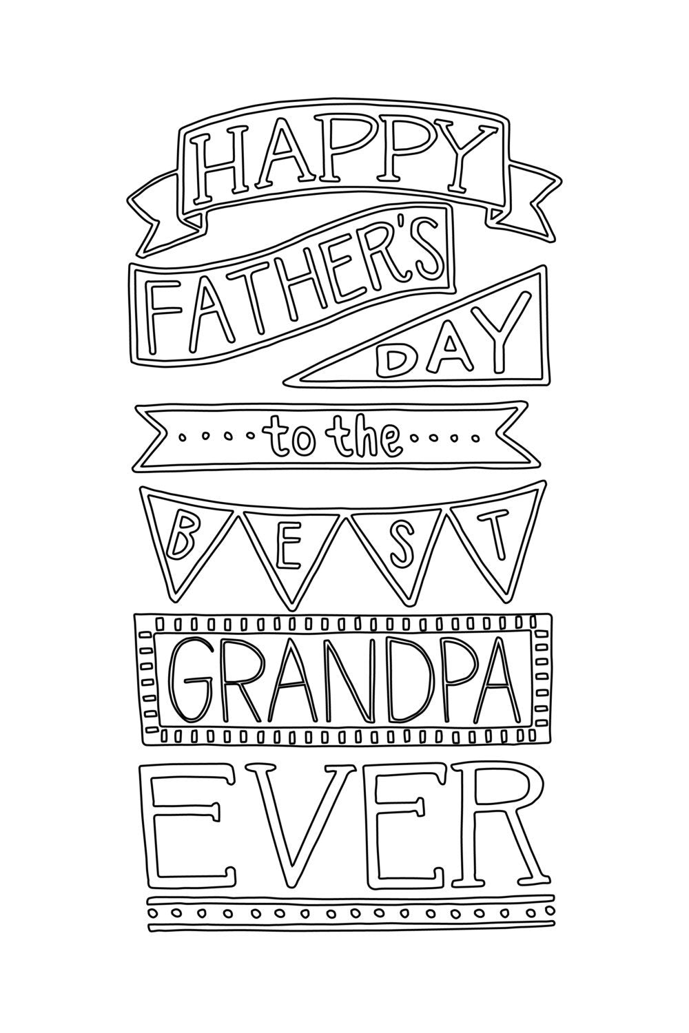 INSTANT DIGITAL DOWNLOAD-Grandpa Gift Happy Father's Day to the Best Grandpa Ever 24"x36" (or smaller) Printable Poster Father's Day decor