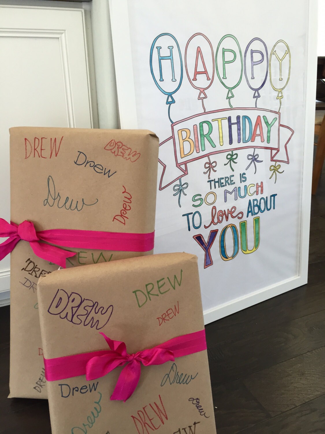 INSTANT DIGITAL DOWNLOAD-Happy Birthday Poster Printable Poster File Birthday Decor -Add Messages for Birthday boy or Girl bday decoration