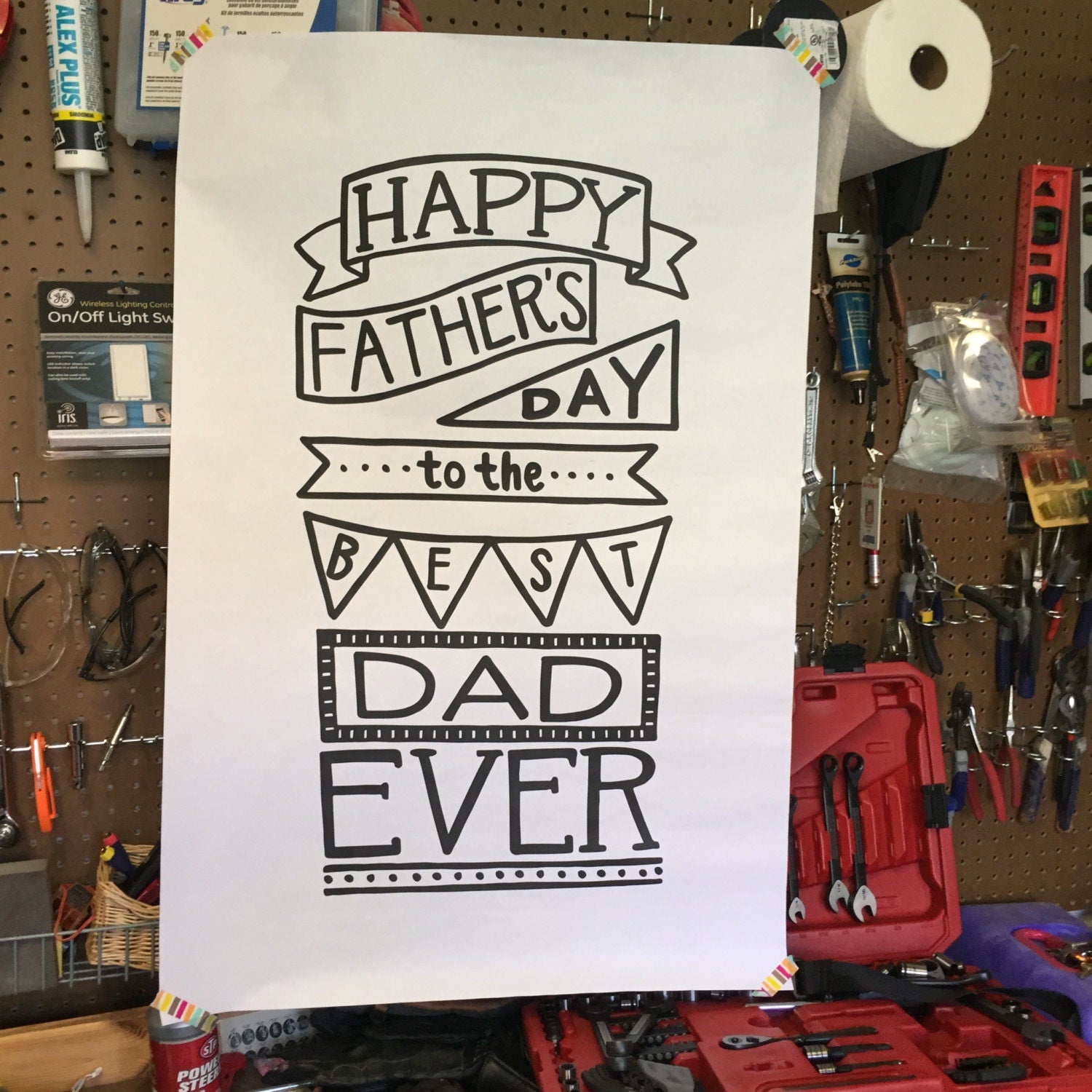 INSTANT DIGITAL DOWNLOAD Happy Father's Day to the Best Dad Ever 24"x36" (or smaller) Printable Poster Decorate