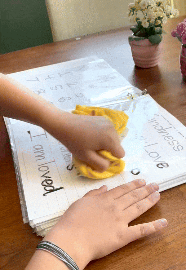 kids mindful lettering book digital reusable binder pages