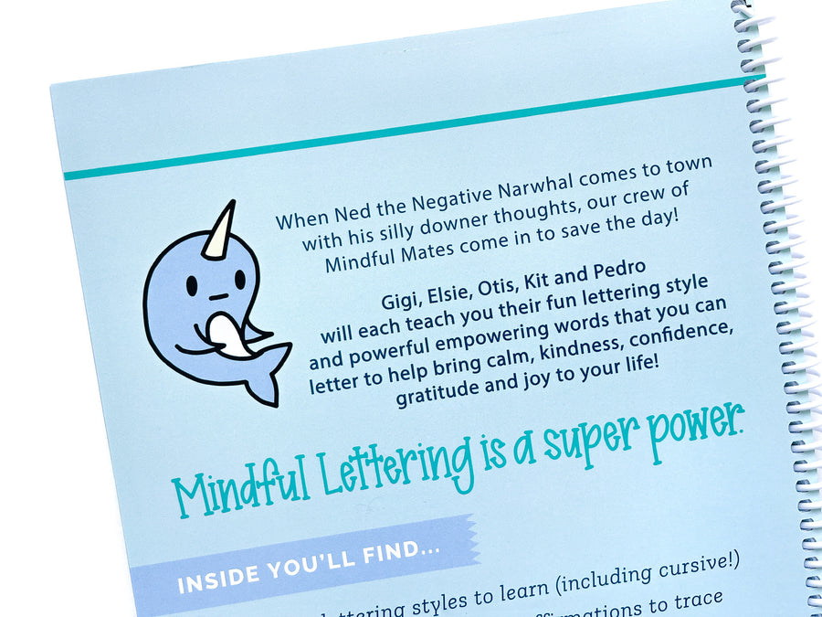mindful lettering is a superpower ned the negative narwhal