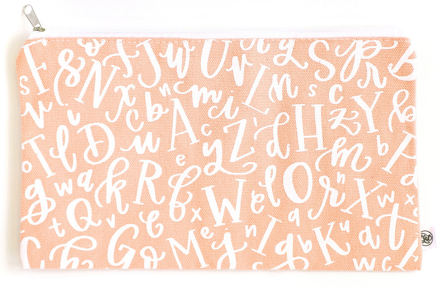 Pouch - Pink - Letters