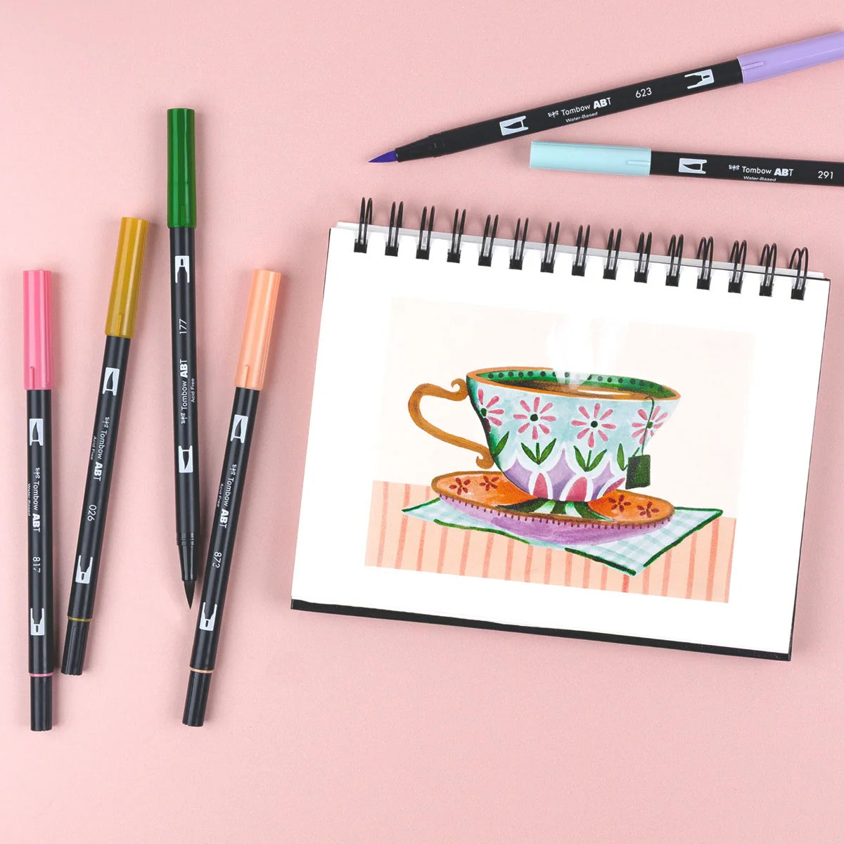 Teatime 6-pack - Dual Brush Pens