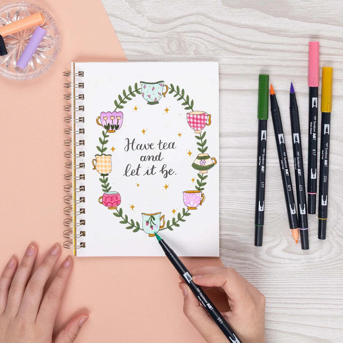 Teatime 6-pack - Dual Brush Pens
