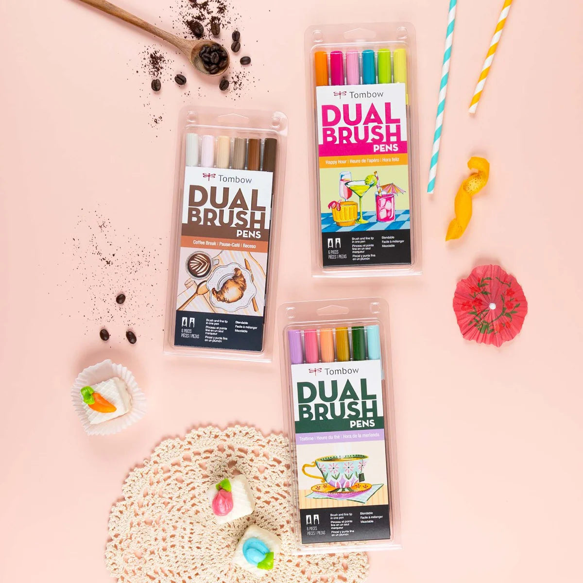 Teatime 6-pack - Dual Brush Pens