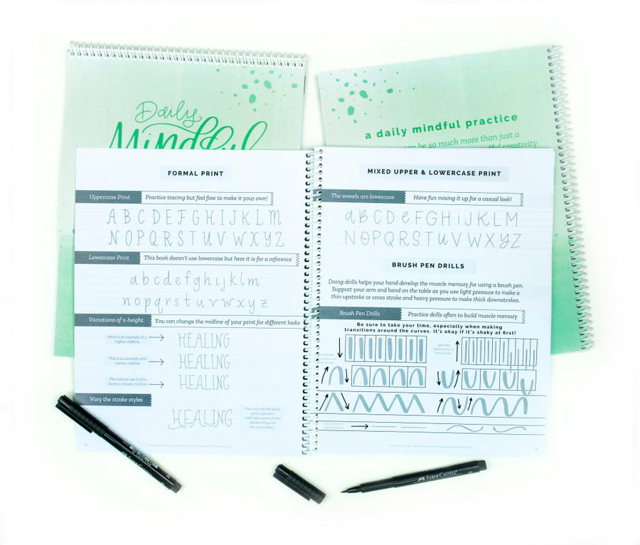 Daily Mindful Lettering Book: Healing Journey