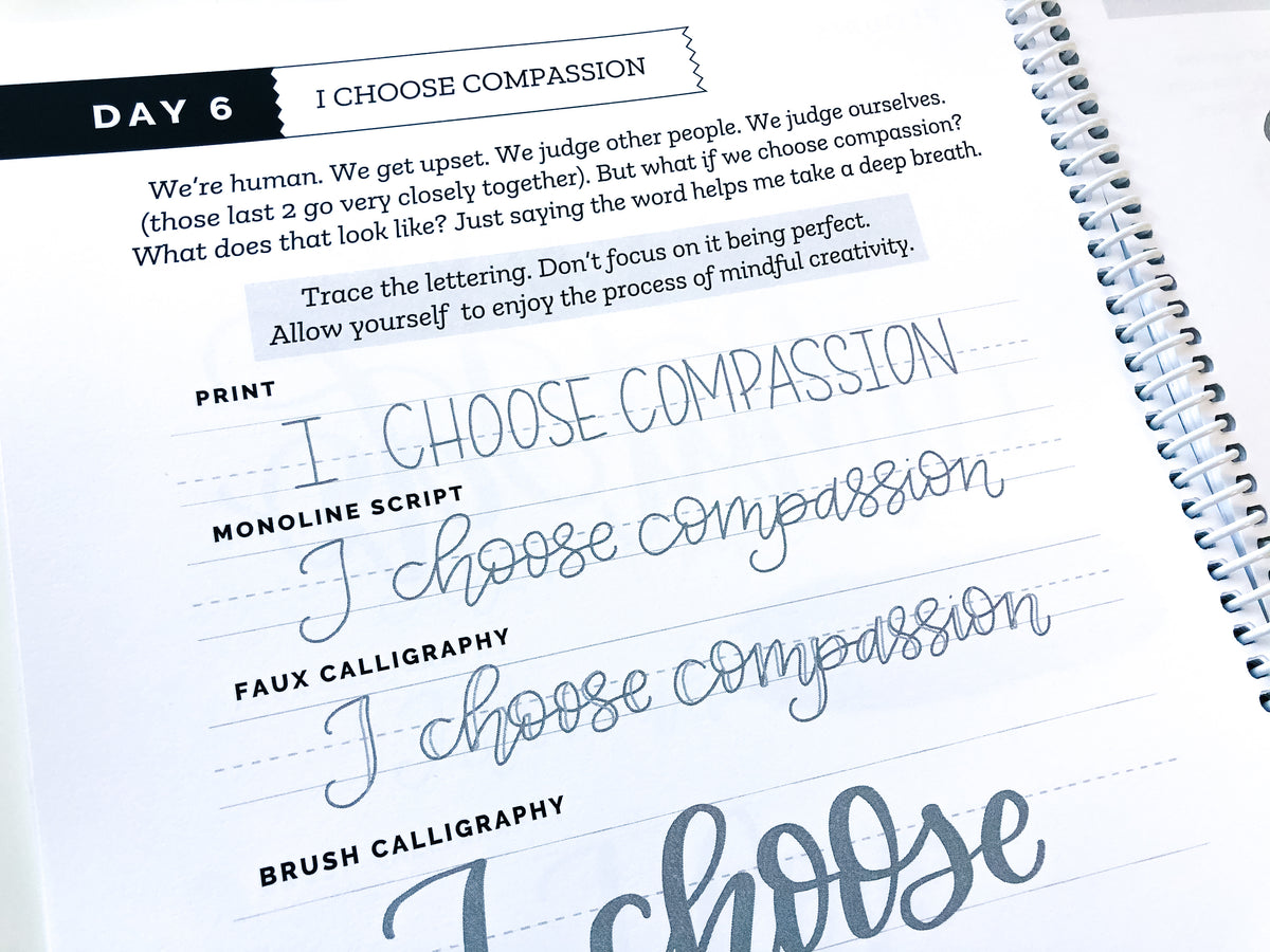 Daily Focus Lettering Daily Mindful Lettering Kit: Live With Love – Hand Lettered Design