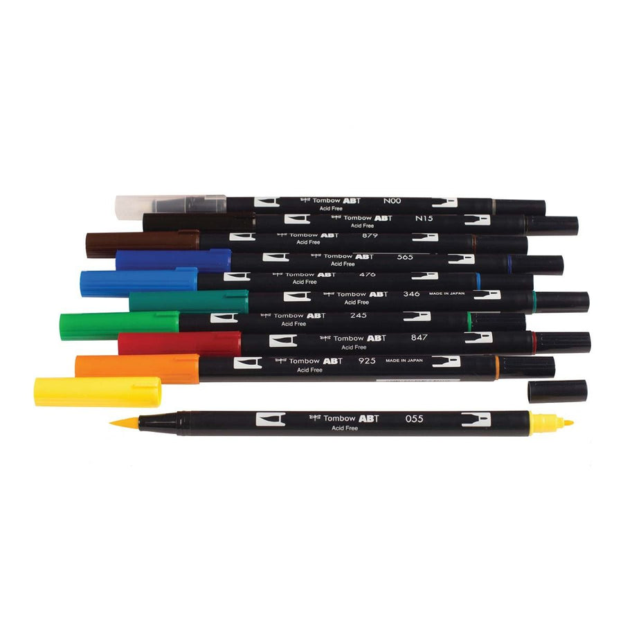 Primary Colors 10-Pack - Dual Brush Pens