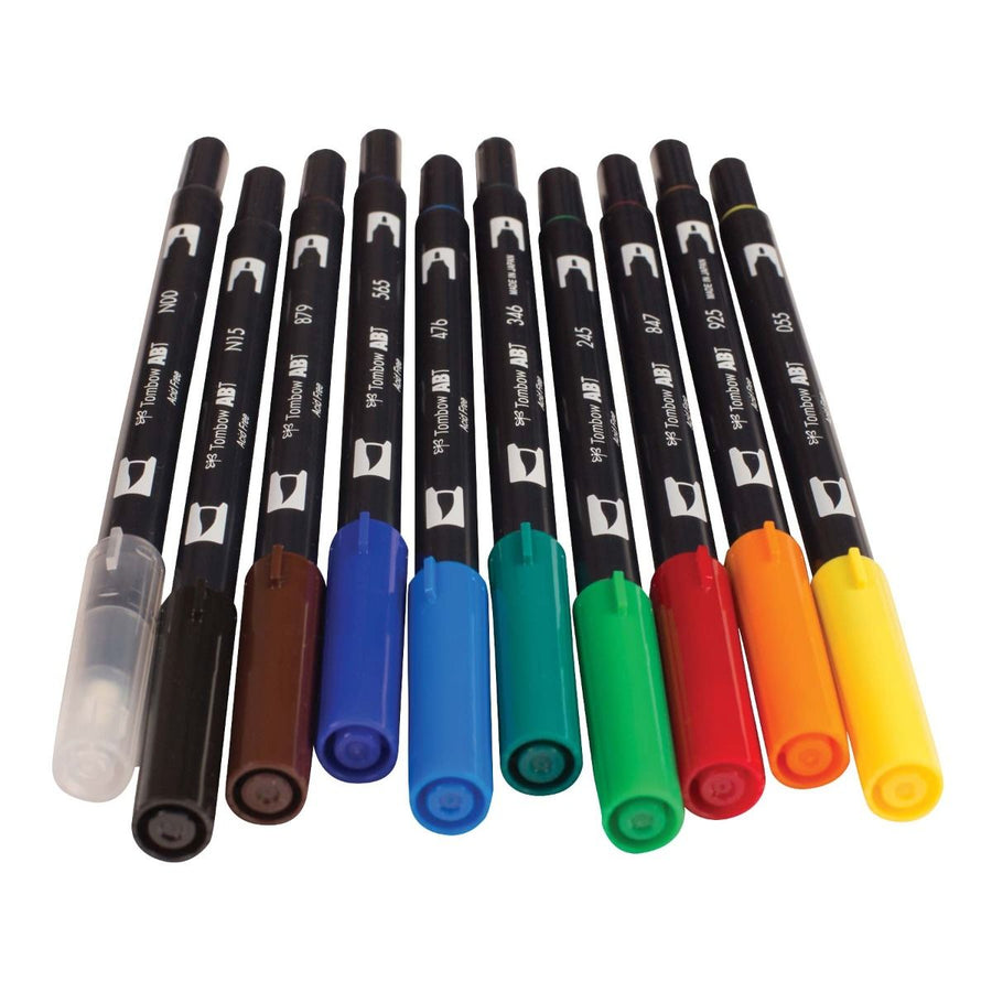 Primary Colors 10-Pack - Dual Brush Pens