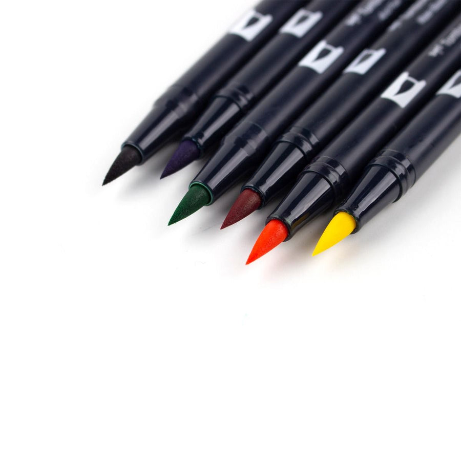 Primary Colors 6-Pack - Dual Brush Pens